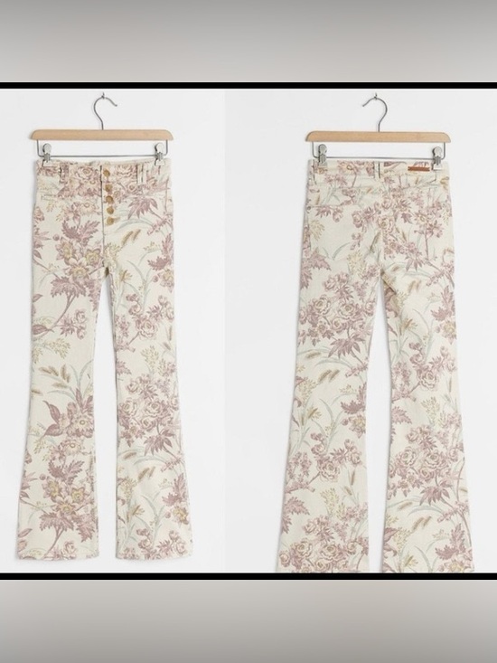 Anthropologie Pants - Anthropologie Pilcro and the Letterpress Cream Jeans with Floral Print